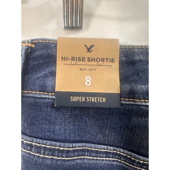 American‎ Eagle Womens Size 8 Super Stretch Hi-Rise Shortie Rolled Leg Shorts - Picture 5 of 11